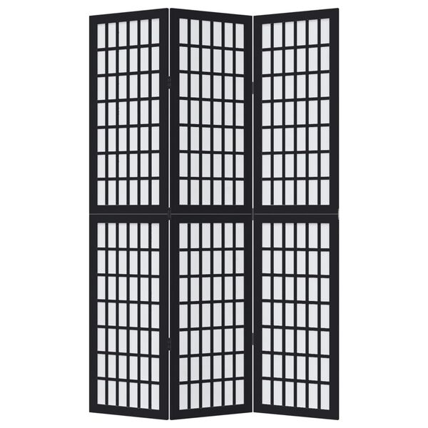 vidaXL Sobna pregrada s 3 panela crno od masivnog drva paulovnije