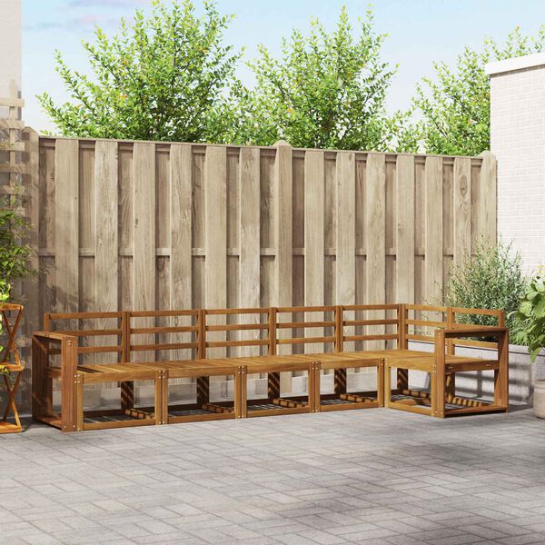 vidaXL Set vanjskih sofa 6 pcs Prirodna Čvrsto drvo akacije