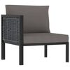 vidaXL Modularna kutna sofa od poliratana s desnim naslonom antracit