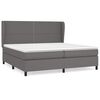 vidaXL Krevet s oprugama i madracem sivi 200x200 cm od umjetne kože