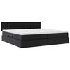 vidaXL Krevet s madracem i skladi&scaron;tem Crna 200 x 200 cm Lažna koža