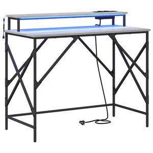 vidaXL Stol Siva Sonoma 100 x 50 x 86,5 cm Konstruirano drvo