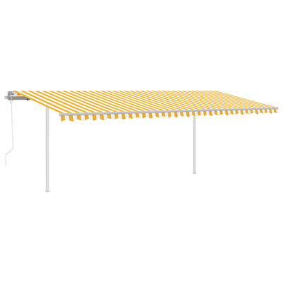 vidaXL Automatska tenda sa senzorom za vjetar LED 6 x 3 m žuto-bijela