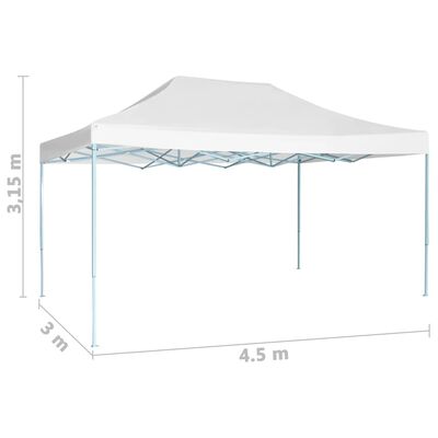 vidaXL Sklopivi šator za zabave 3 x 4,5 m bijeli