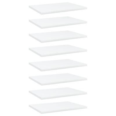 vidaXL Police za knjige 8 kom bijele 40 x 30 x 1,5 cm od iverice