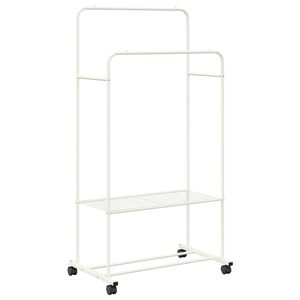 vidaXL Stalak za odjeću s policom s kotačem Bijelo 80 x 53 x 156 cm