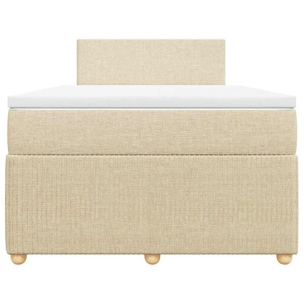 vidaXL Krevet box spring s madracem krem 120 x 190 cm od tkanine