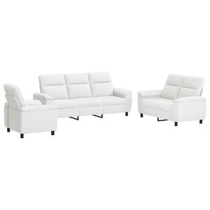vidaXL Set sofe 3 pcs Bijela Tkanina