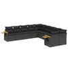 vidaXL Patio Sofa Set 10-sjedala Black