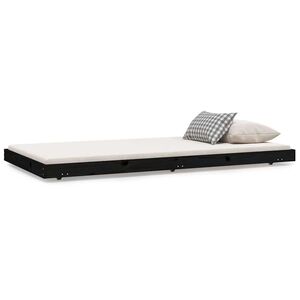vidaXL Okvir za krevet crni 100 x 200 cm od masivne borovine