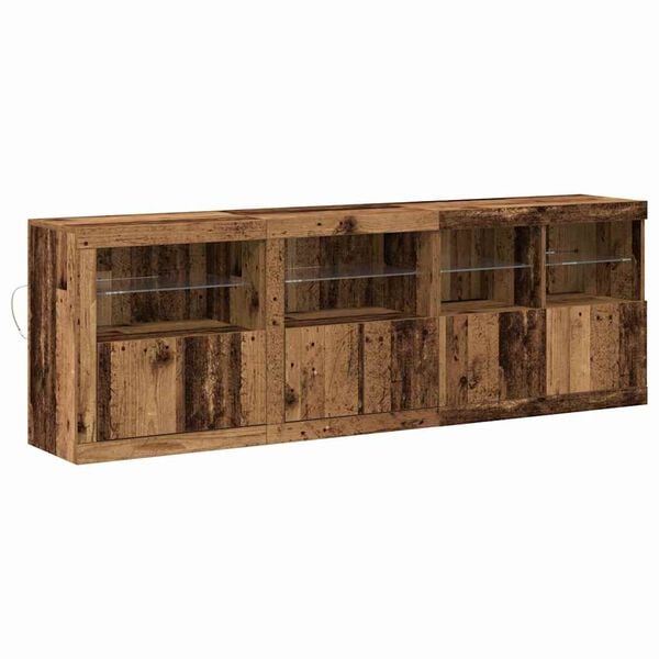 vidaXL Sideboard Staro drvo 202 x 37 x 67 cm Konstruirano drvo