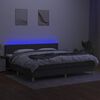 vidaXL Krevet box spring s madracem LED tamnosivi 200x200 cm tkanina
