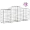 vidaXL Lučne gabionske ko&scaron;are 5 kom 200x50x80/100 cm pocinčano željezo