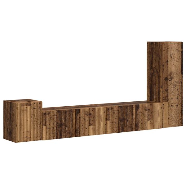 vidaXL Set TV komoda Zidne 3 pcs Staro drvo Konstruirano drvo