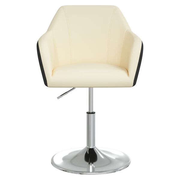 vidaXL Barski stolac od umjetne kože krem-crni