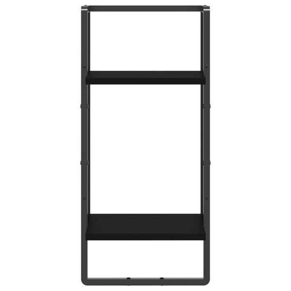 vidaXL Zidna polica s prečkom crna 30 x 25 x 65 cm