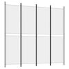 vidaXL Sobna pregrada s 4 panela bijela 200 x 200 cm od tkanine