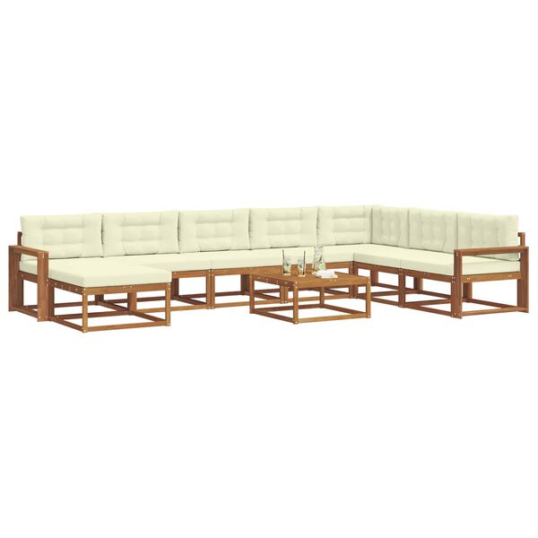 vidaXL Set vanjskih sofa s jastukom 9 pcs Prirodna i krem