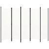 vidaXL Sobna pregrada s 5 panela bijela 250 x 180 cm