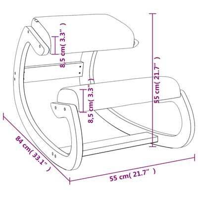 vidaXL Stolica klečalica smeđa 55 x 84 x 55 cm šperploča od breze