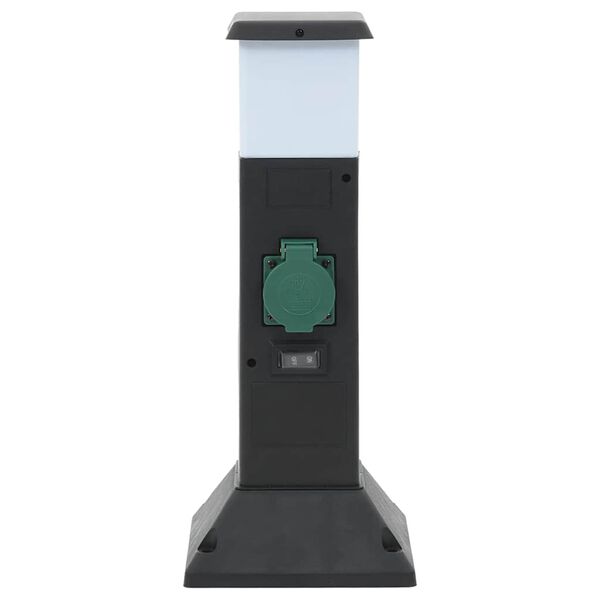 vidaXL Vanjski stup s utičnicom sa svjetiljkom i &scaron;iljkom 16x16x39,5 cm