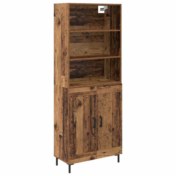 vidaXL Highboard Staro drvo 69,5 x 34 x 180 cm Konstruirano drvo
