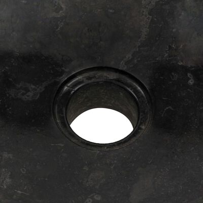 vidaXL Kupaonski ormarić od tikovine s crnim mramornim umivaonikom