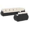 vidaXL 8-dijelni set vrtnih sofa od poliratana s jastucima crni