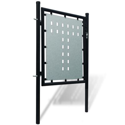vidaXL Crna jednostruka vrata za ogradu 100 x 125 cm