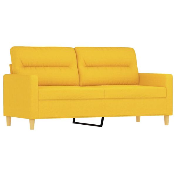 vidaXL 3-dijelni set sofa s jastucima Svjetložuta od tkanine