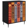 vidaXL Komoda ESSEN Uzorak suncokreta 66 x 36,5 x 76 cm Crni hrast