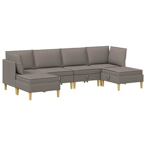 vidaXL Modularni set sofe sa skladi&scaron;tem 6 pcs Sivosmeđa Tkanina