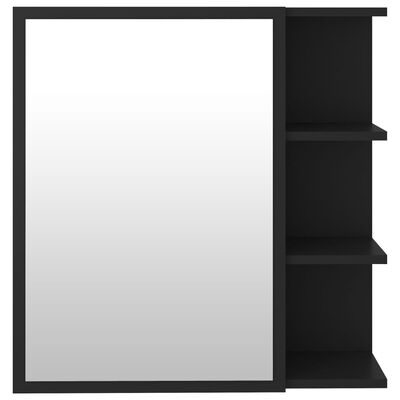 vidaXL Kupaonski ormarić s ogledalom crni 62,5 x 20,5 x 64 cm drveni
