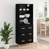 vidaXL Highboard Crni hrast 69,5 x 32,5 x 180 cm Konstruirano drvo