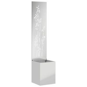 vidaXL Privatnost u vrtu Cvjetni Srebrno 32 x 150 cm Pocinčani čelik