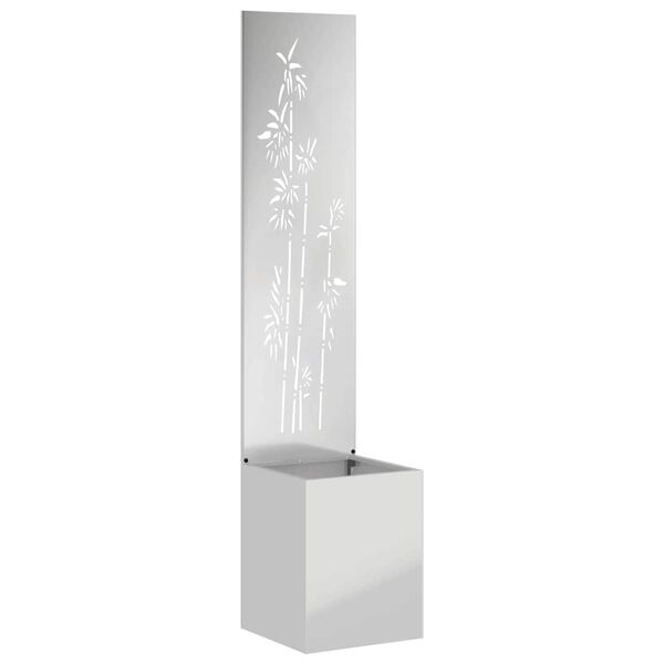 vidaXL Privatnost u vrtu Cvjetni Srebrno 32 x 150 cm Pocinčani čelik