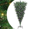 vidaXL Preokrenuto umjetno božićno drvce s lopticama Zelena 180 cm PVC