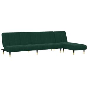 vidaXL 2-dijelni set sofa tamnozeleni bar&scaron;unasti