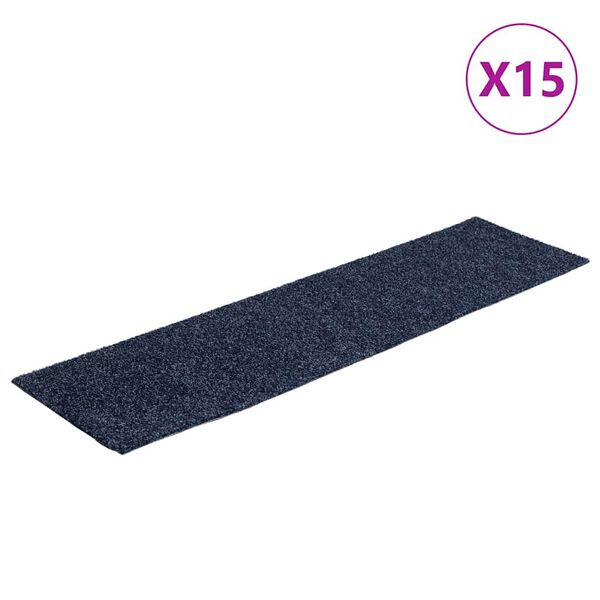 vidaXL Prostirke za stepenice samoljepljive 15 kom 76x20 cm sivo plave pravokutne