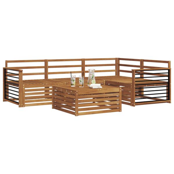 vidaXL Set vanjskih sofa 5 pcs Prirodna Čvrsto drvo akacije