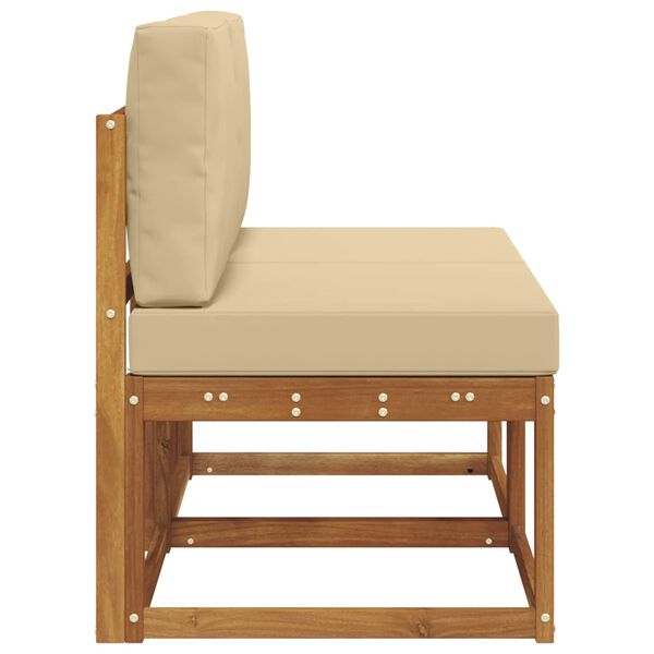 vidaXL 2 Komad Srednja sofa za van Čvrsto drvo akacije Prirodna