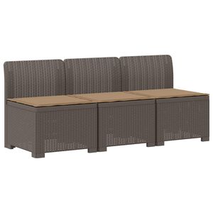 vidaXL Dvosjedni vrtni sofa s jastucima u ratan izgledu 3-sjedalo PP