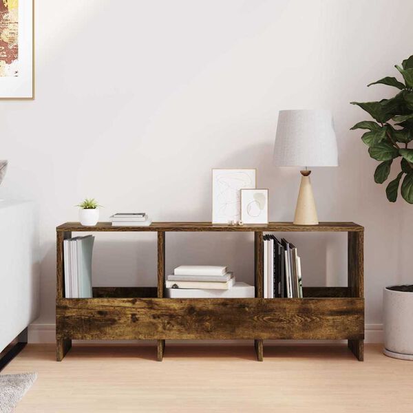 vidaXL Polica za časopise Dimljeni hrast 102 x 30 x 45 cm