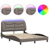 vidaXL Okvir kreveta s LED-om bez madraca Hvar Taupe 140x190 cm tkanina