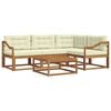 vidaXL Set vanjskih sofa s jastukom 5 pcs Prirodna i krem