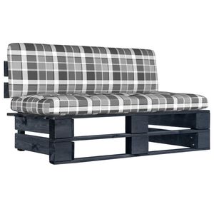 vidaXL Srednja vrtna sofa od paleta od crno impregnirane borovine