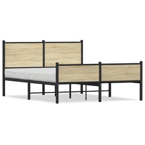 vidaXL Metalni okvir kreveta bez madraca boja hrasta sonome 140x200 cm