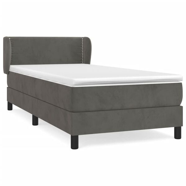 vidaXL Box spring krevet s madracem tamnosivi 80 x 200 cm bar&scaron;unasti