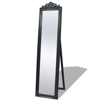 vidaXL Samostojeće zidno ogledalo u baroknom stilu 160 x 40 cm crno