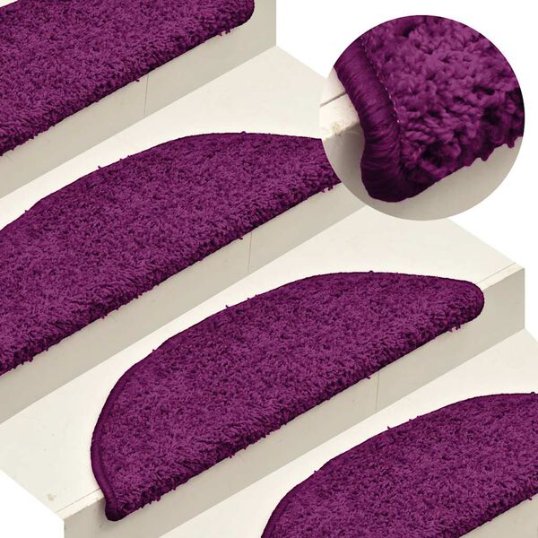 vidaXL Prostirke za stepenice 15 kom 56x17x3 cm ružičaste poluokrugle